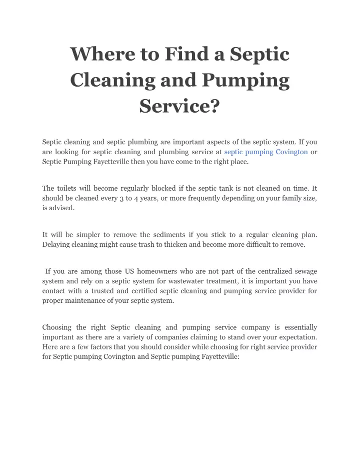 where to find a septic cleaning and pumping