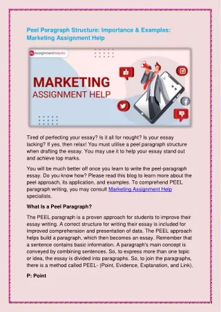 peel paragraph structure importance examples