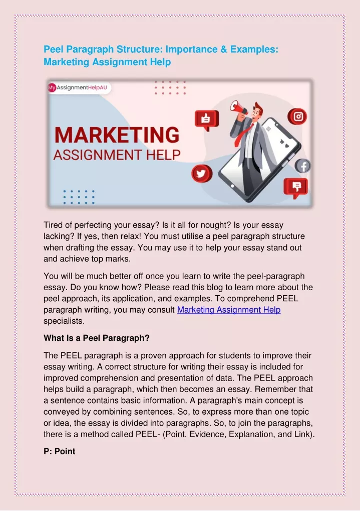 peel paragraph structure importance examples