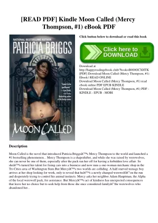 [READ PDF] Kindle Moon Called (Mercy Thompson  #1) eBook PDF