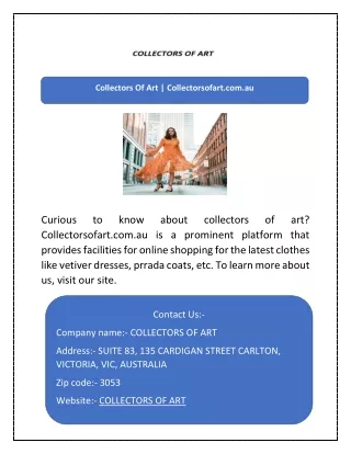 Collectors Of Art | Collectorsofart.com.au