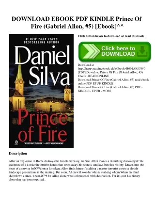 DOWNLOAD EBOOK PDF KINDLE Prince Of Fire (Gabriel Allon  #5) [Ebook]^^