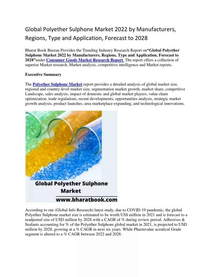 global polyether sulphone market 2022