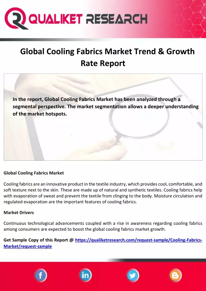 global cooling fabrics market trend growth rate