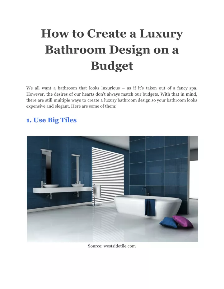 how to create a luxury bathroom design on a budget