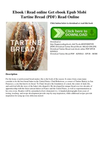 Ebook  Read online Get ebook Epub Mobi Tartine Bread (PDF) Read Online
