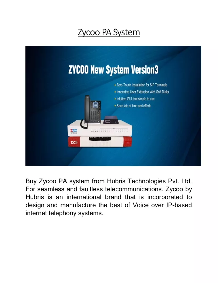 zycoo pa system zycoo pa system