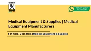 Medical Equipment & Supplies | Medical Equipment Manufacturers