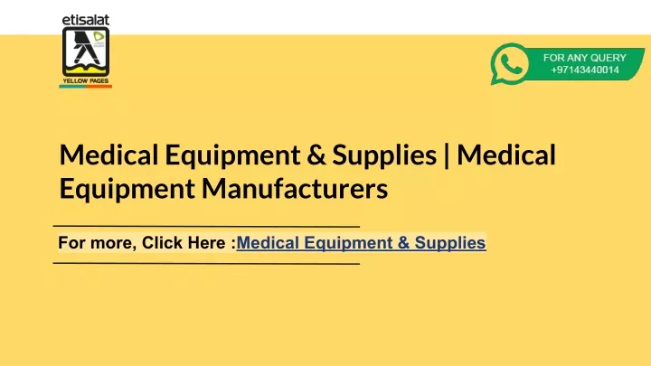 medical equipment supplies medical equipment