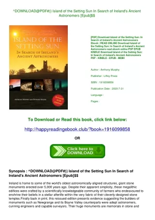 ^DOWNLOAD@PDF#)} Island of the Setting Sun In Search of Ireland's Ancient Astronomers [Epub]$$