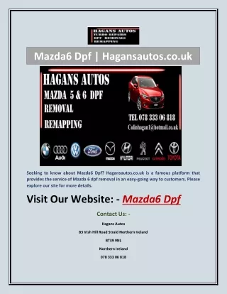 Mazda6 Dpf | Hagansautos.co.uk