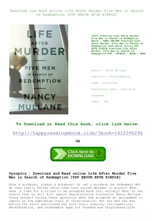 Download and Read online Life After Murder Five Men in Search of Redemption [PDF EBOOK EPUB KINDLE]