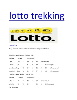 lotto trekking