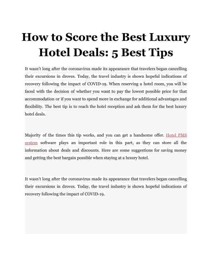 how to score the best luxury hotel deals 5 best