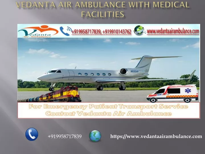 vedanta air ambulance with medical facilities