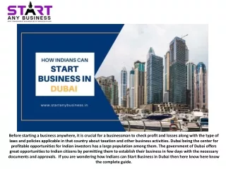 How Indians can Start Business in Dubai