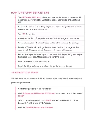 HOW TO SETUP HP DESKJET 3755