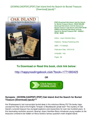 [DOWNLOADPDF] [PDF] Oak Island And the Search for Buried Treasure [Download] [epub]^^