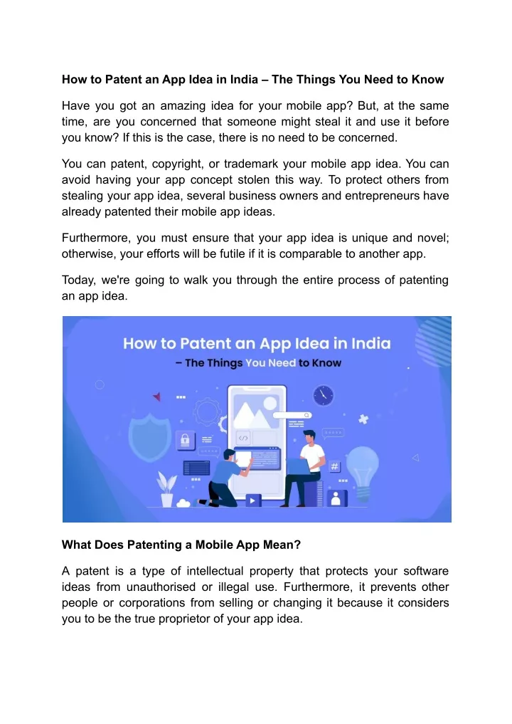 how to patent an app idea in india the things