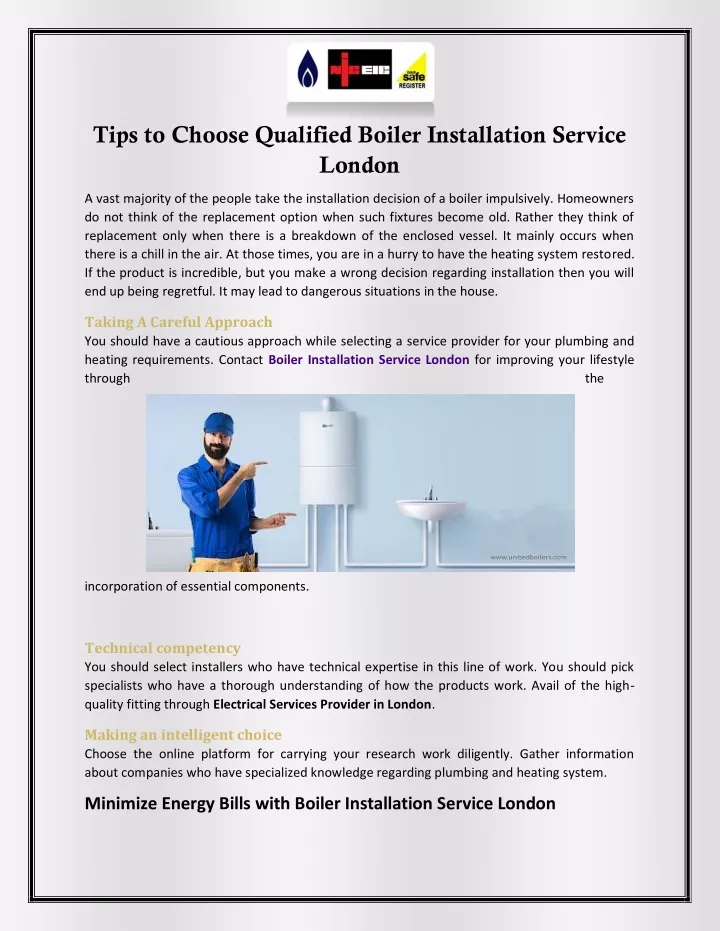 tips to choose qualified boiler installation