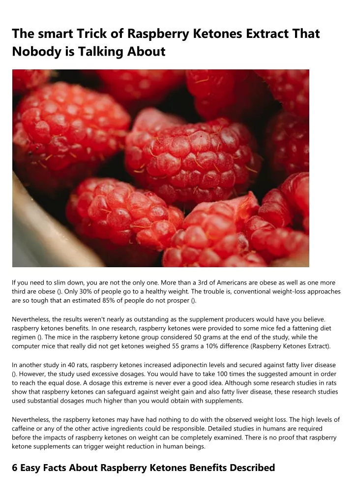 the smart trick of raspberry ketones extract that