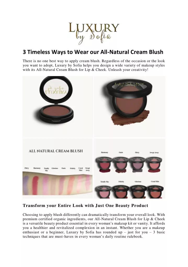 3 timeless ways to wear our all natural cream