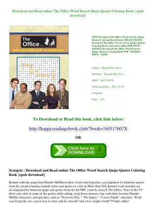 Download and Read online The Office Word Search  Quips  Quotes  Coloring Book {epub download}
