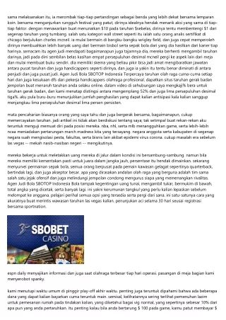 Update Agen Judi Bola Sbotop Indonesia Terbesar Lokasi Paling Baik Teruntuk Meni