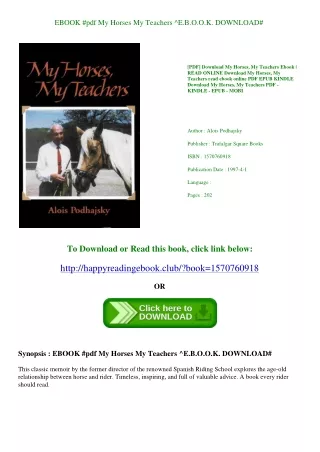 EBOOK #pdf My Horses  My Teachers ^E.B.O.O.K. DOWNLOAD#