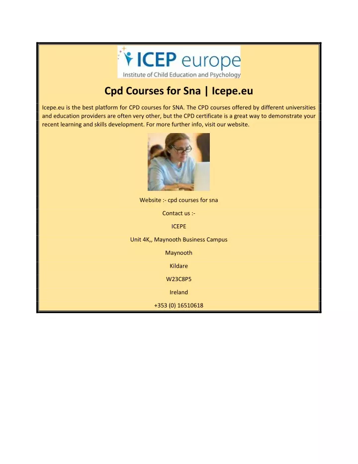 cpd courses for sna icepe eu