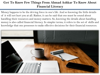 get to know few things from ahmad ashkar to know