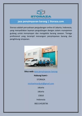 jasa penyimpanan barang Storaza.com