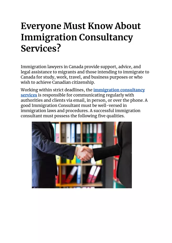everyone must know about immigration consultancy