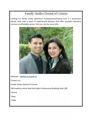 Dentist in Conroe Tx  Familysmilesofconroe.com