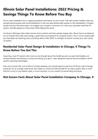 Solar Contractors Chicago: 10 Things I Wish I'd Known Earlier