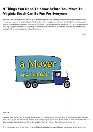 10 Things Most People Don't Know About movers with truck