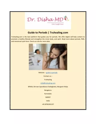 Guide to Periods | Truhealing.com