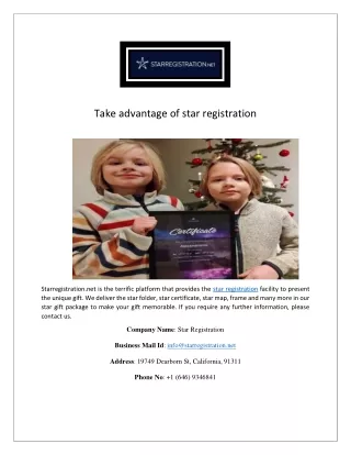 Take advantage of star registration