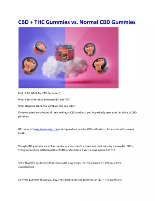 CBD   THC Gummies vs. Normal CBD Gummies