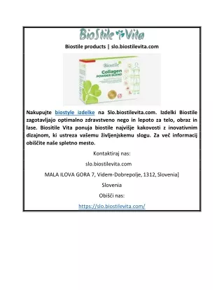 biostile products slo biostilevita com