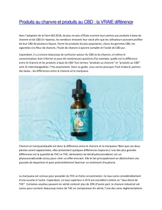 Produits au chanvre et produits