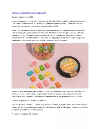Quel est mon dosage idéal