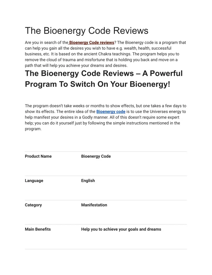 the bioenergy code reviews