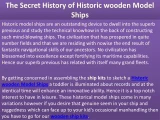 the secret history of historic wooden model ships