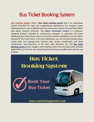 bus ticket booking system bus ticket booking