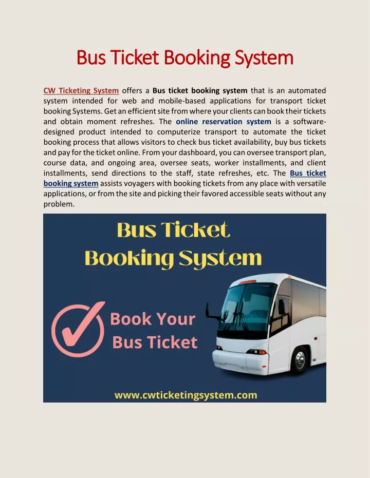 bus ticket booking system bus ticket booking