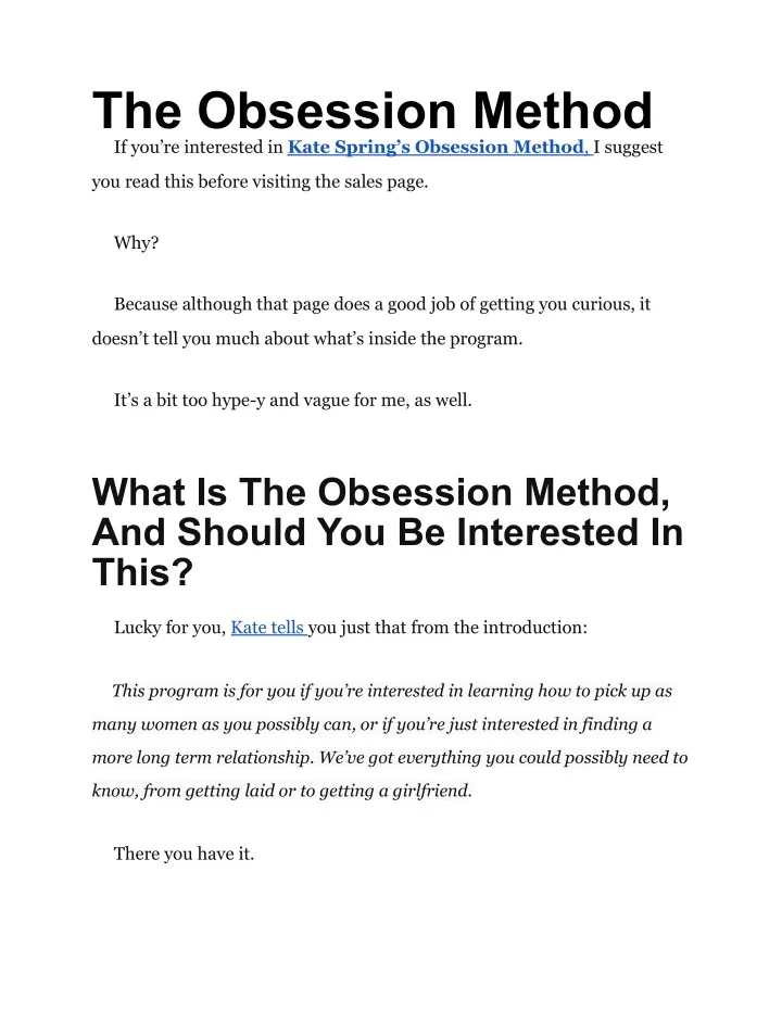 the obsession method if you re interested in kate