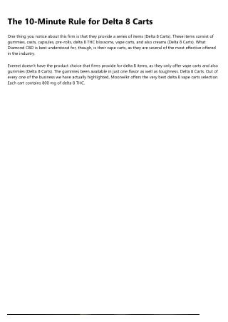 the 10 minute rule for delta 8 carts