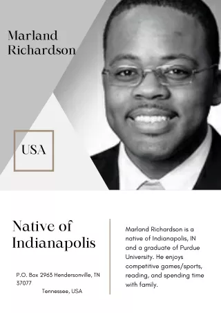 Marland Richardson | Native of Indianapolis | USA