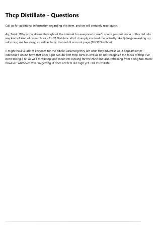thcp distillate questions